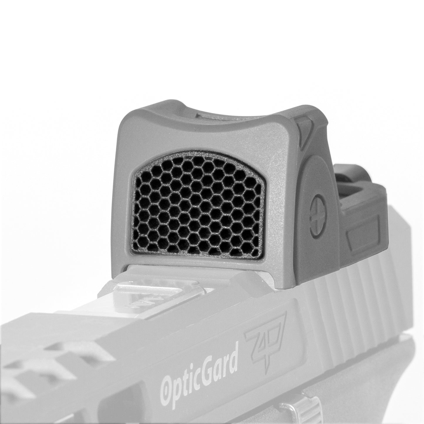 Optic Scope Cover with GlareGard Killflash Lens Installed for Trijicon® RMR - Close up