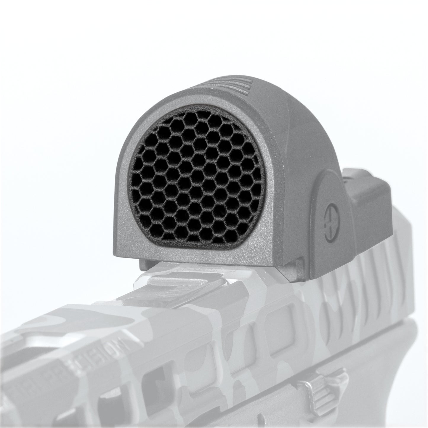 Optic Scope Cover with GlareGard Killflash Lens Installed for Trijicon® SRO - Close up