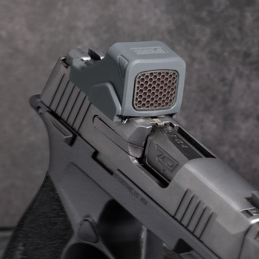 Gunmetal Gray Optic Scope Cover with GlareGard Killflash Lens Installed for Holosun® 507K