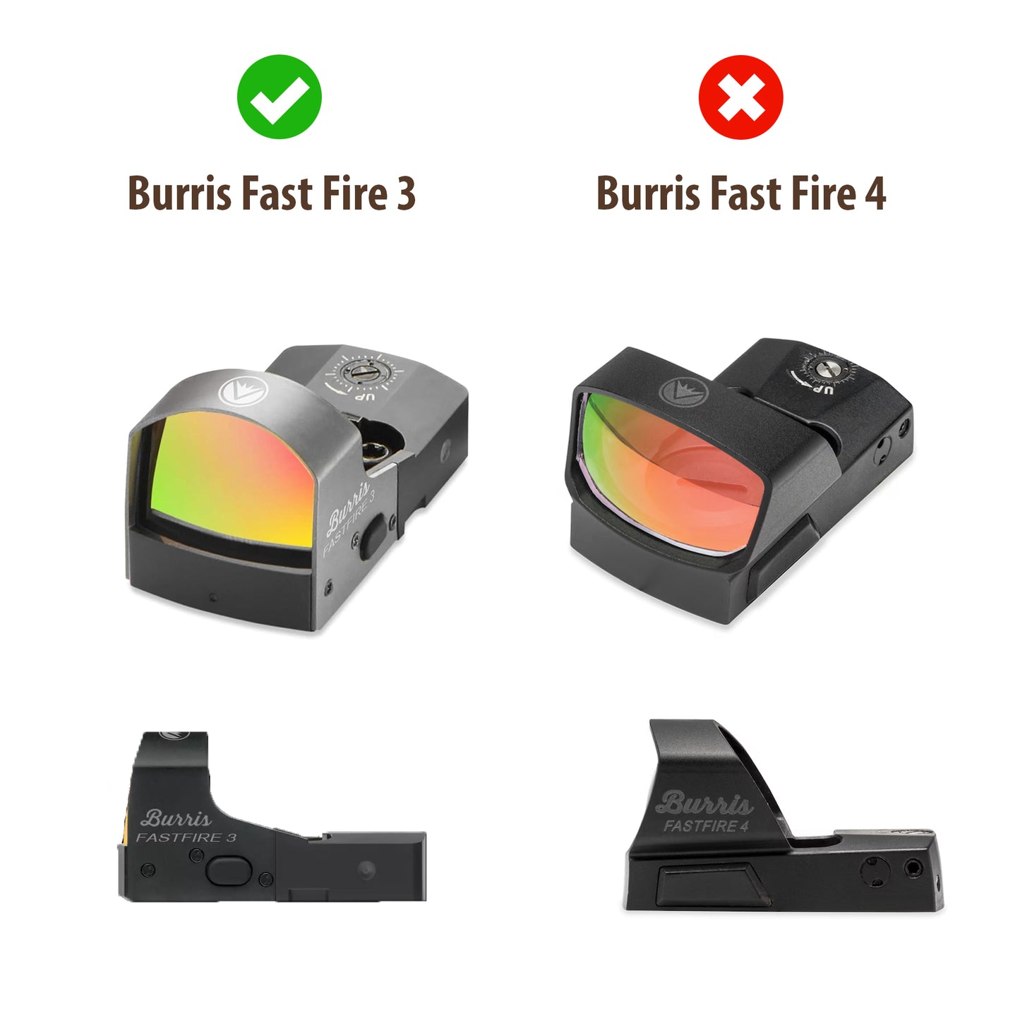 Burris Fast Fire 3 vs 4 comparison image