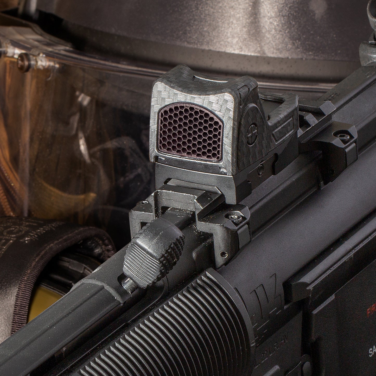 Carbon Fiber Optic Scope Cover with GlareGard Killflash Lens Installed for Trijicon® RMR