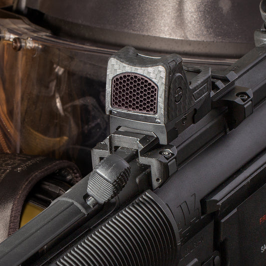 Carbon Fiber Optic Scope Cover with GlareGard Killflash Lens Installed for Trijicon® RMR