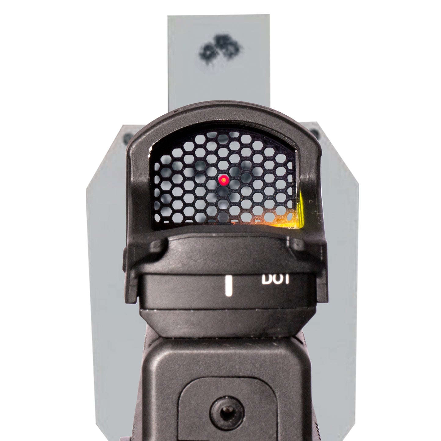 Black Optic Scope Cover with GlareGard Killflash Lens Installed for Burris® Fast Fire 3 - Rear View