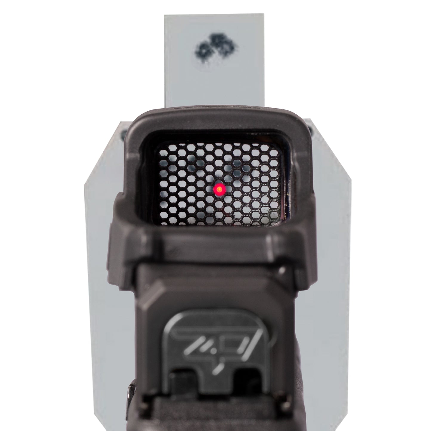 Black Optic Scope Cover with GlareGard Killflash Lens Installed for Eotech® EFLX - Rear View