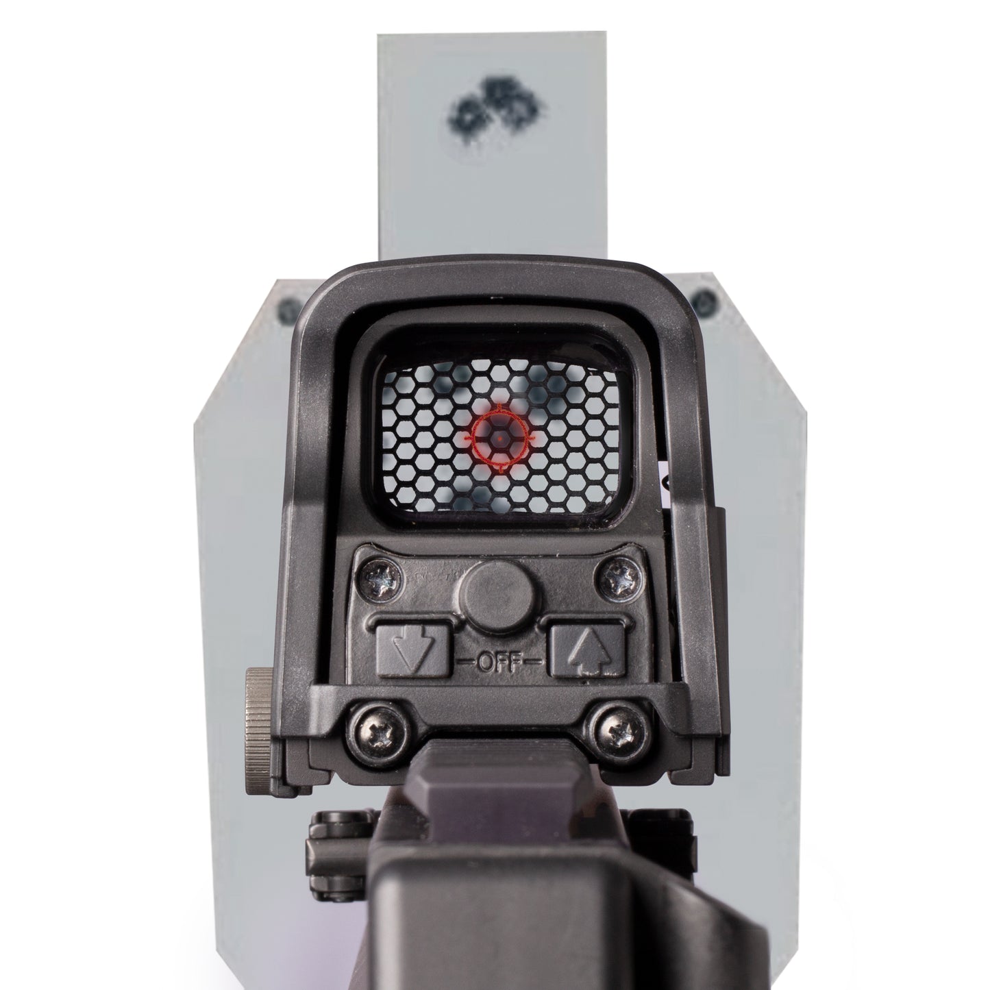 Optic Scope Cover with GlareGard Killflash Anti-Reflective Lens Installed for Eotech® HWS XPS Series - Rear View