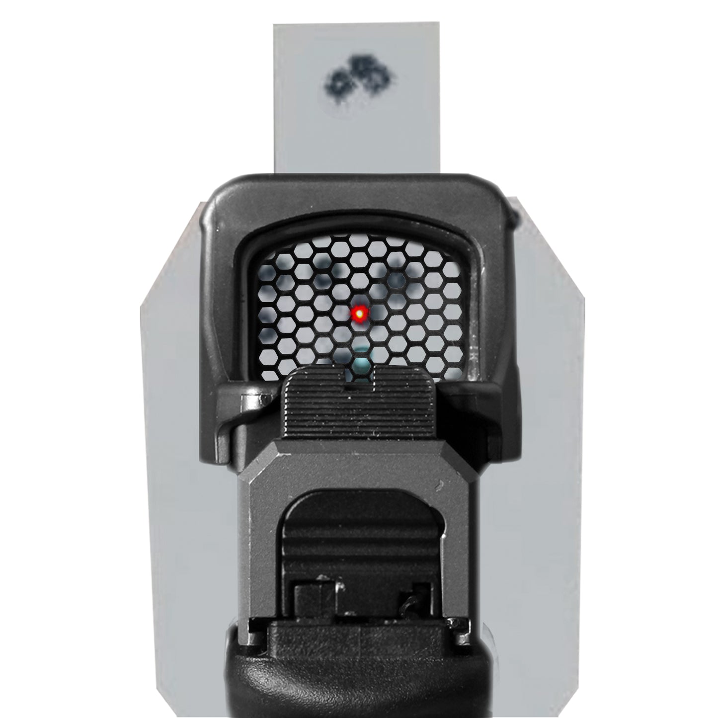 Gunmetal Gray Optic Scope Cover with GlareGard Killflash Lens Installed for Holosun® 507 Comp - Rear View