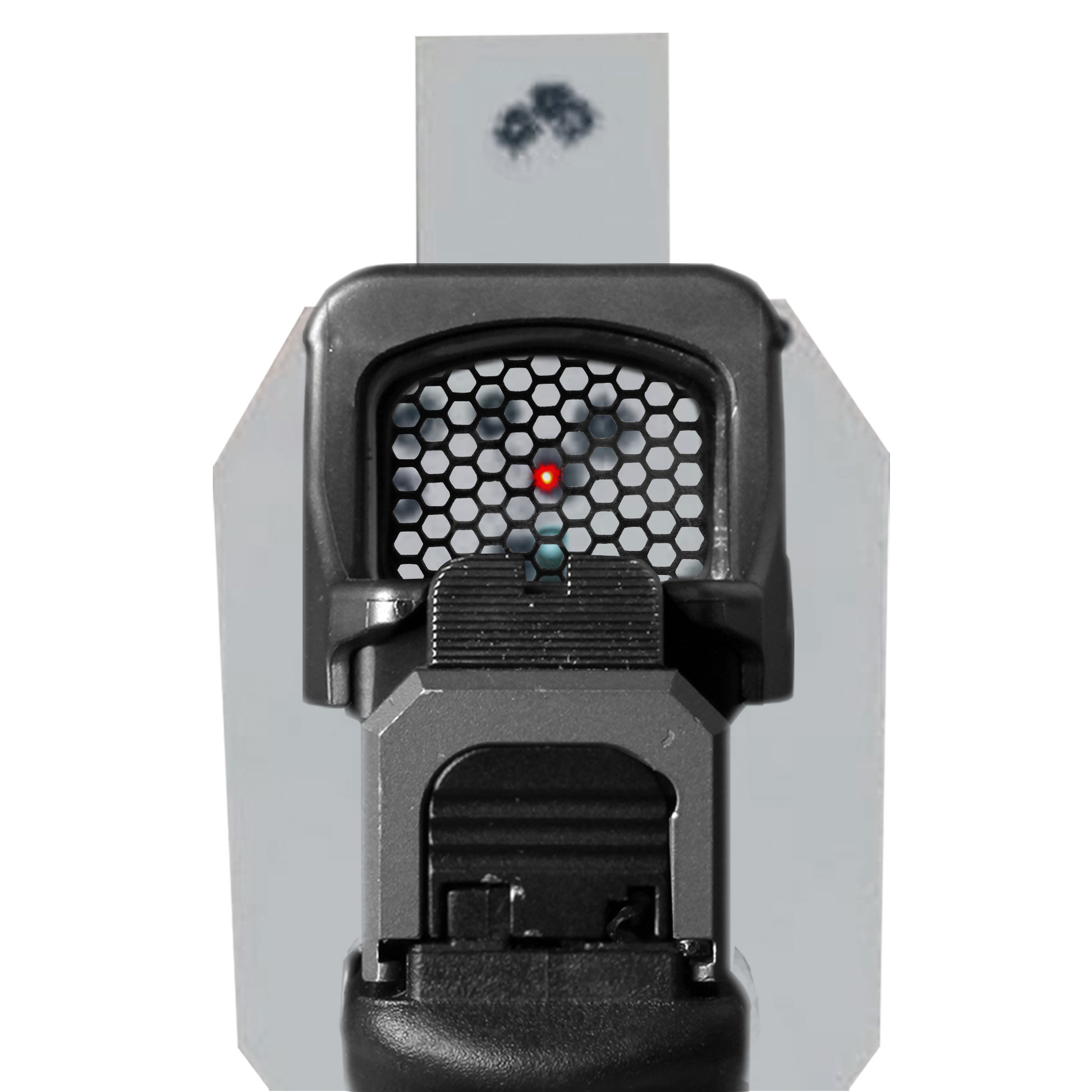 Gunmetal Gray Optic Scope Cover with GlareGard Killflash Lens Installed for Holosun® 507 Comp - Rear View