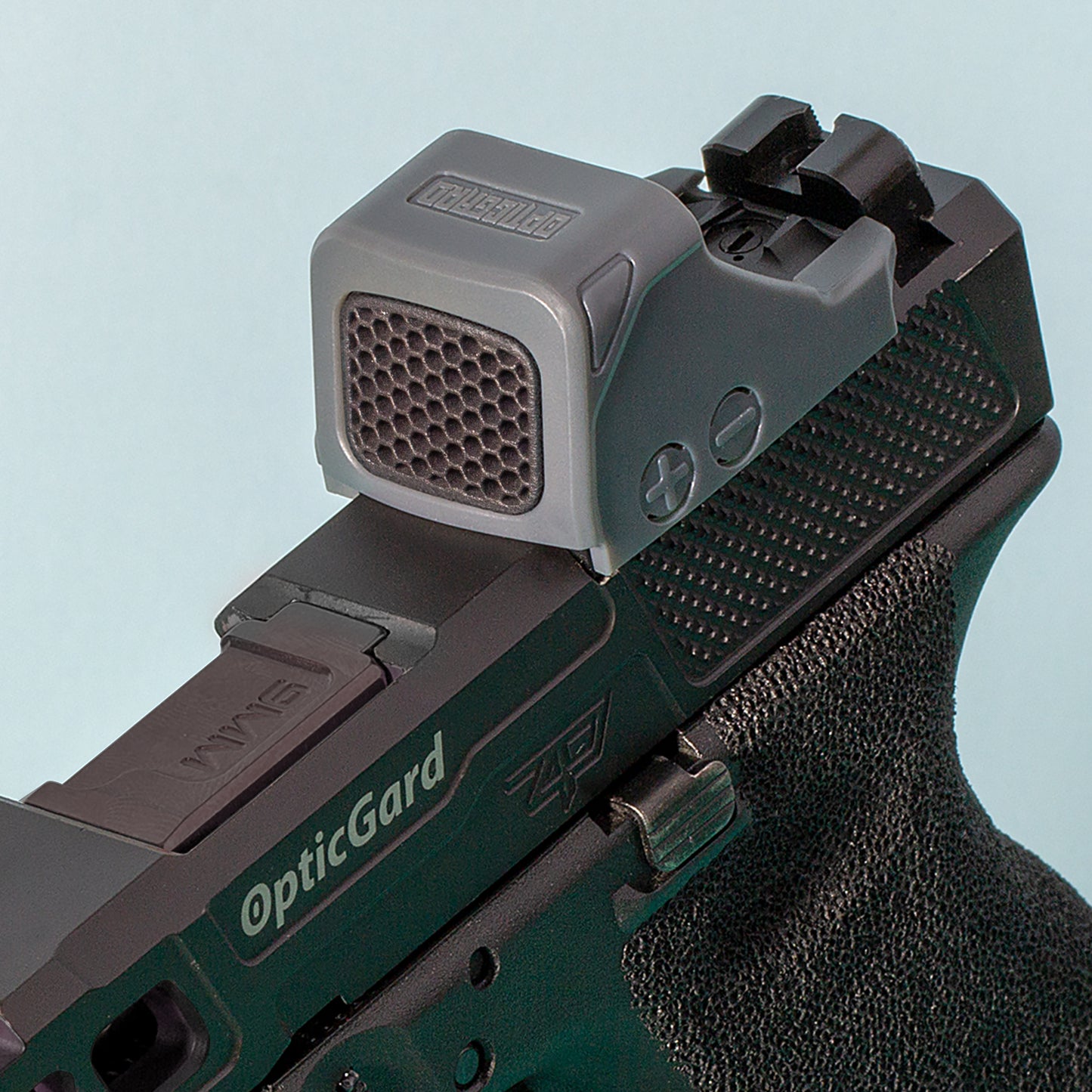 Gunmetal Gray Optic Scope Cover with GlareGard Killflash Lens Installed for Holosun® 507K