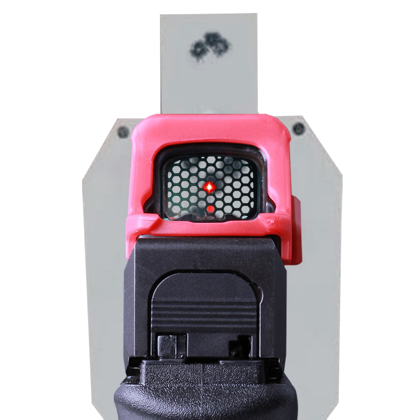 Black Optic Scope Cover with GlareGard Killflash Lens Installed for Holosun® 507K - Rear View