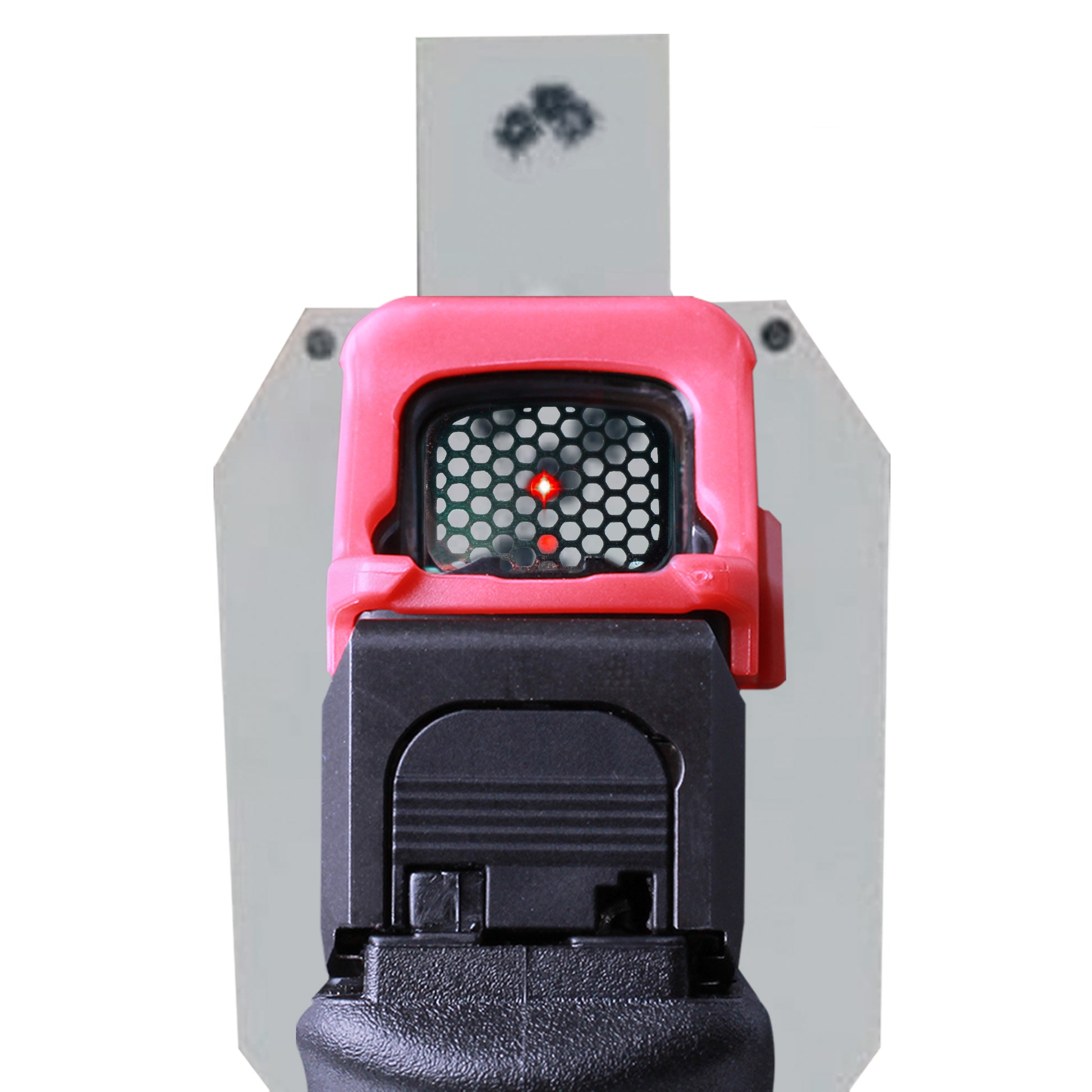 Black Optic Scope Cover with GlareGard Killflash Lens Installed for Holosun® 507K - Rear View