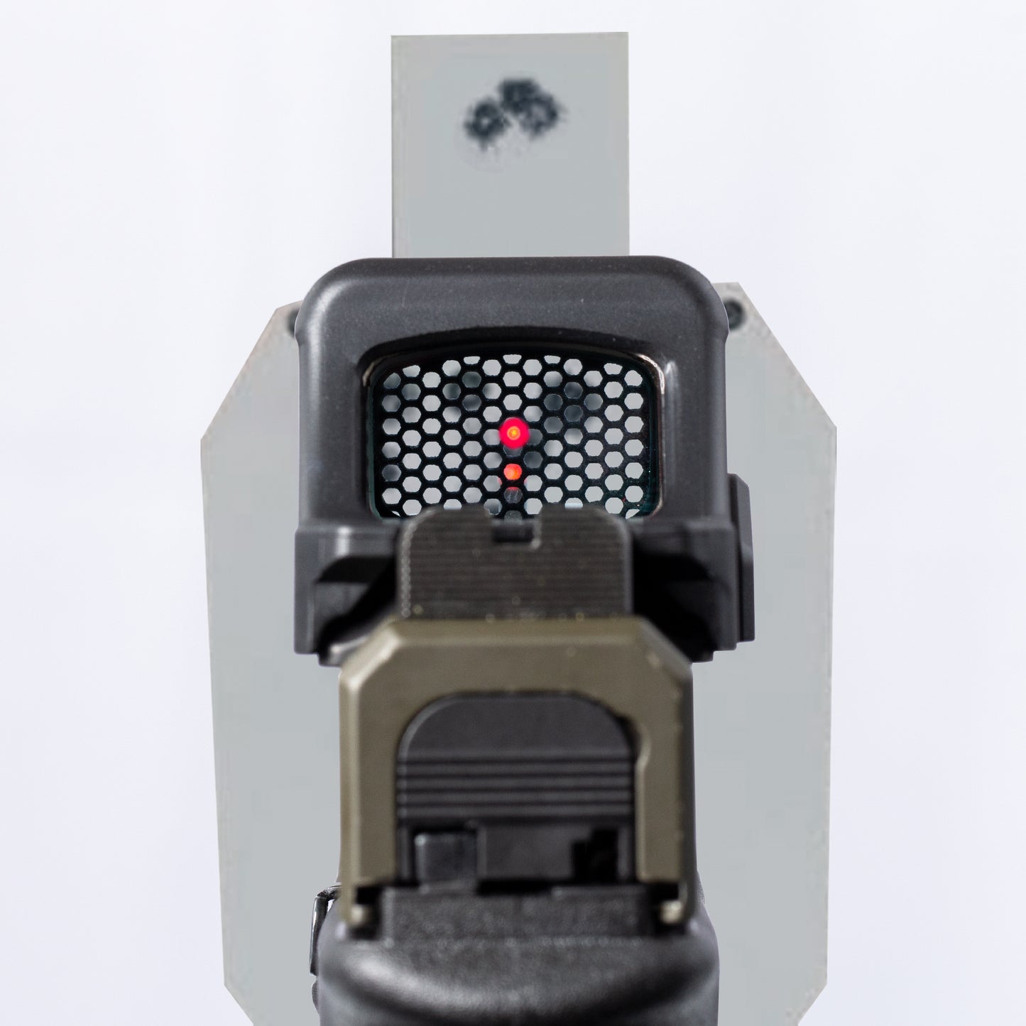 Black Optic Scope Cover with GlareGard Killflash Lens Installed for Holosun® 508T - Rear View