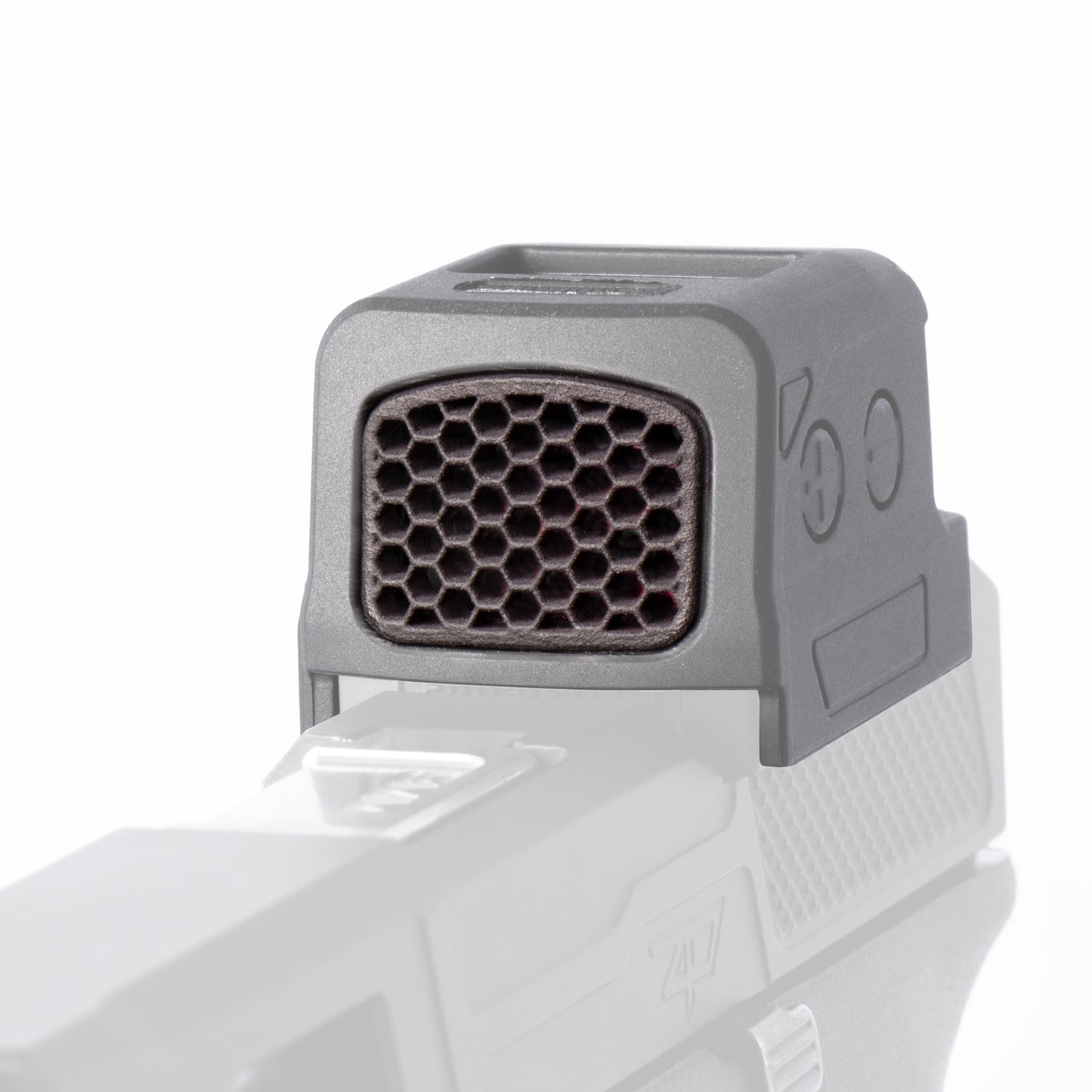 Optic Scope Cover with GlareGard Killflash Lens Installed for Holosun® 509T - Close up