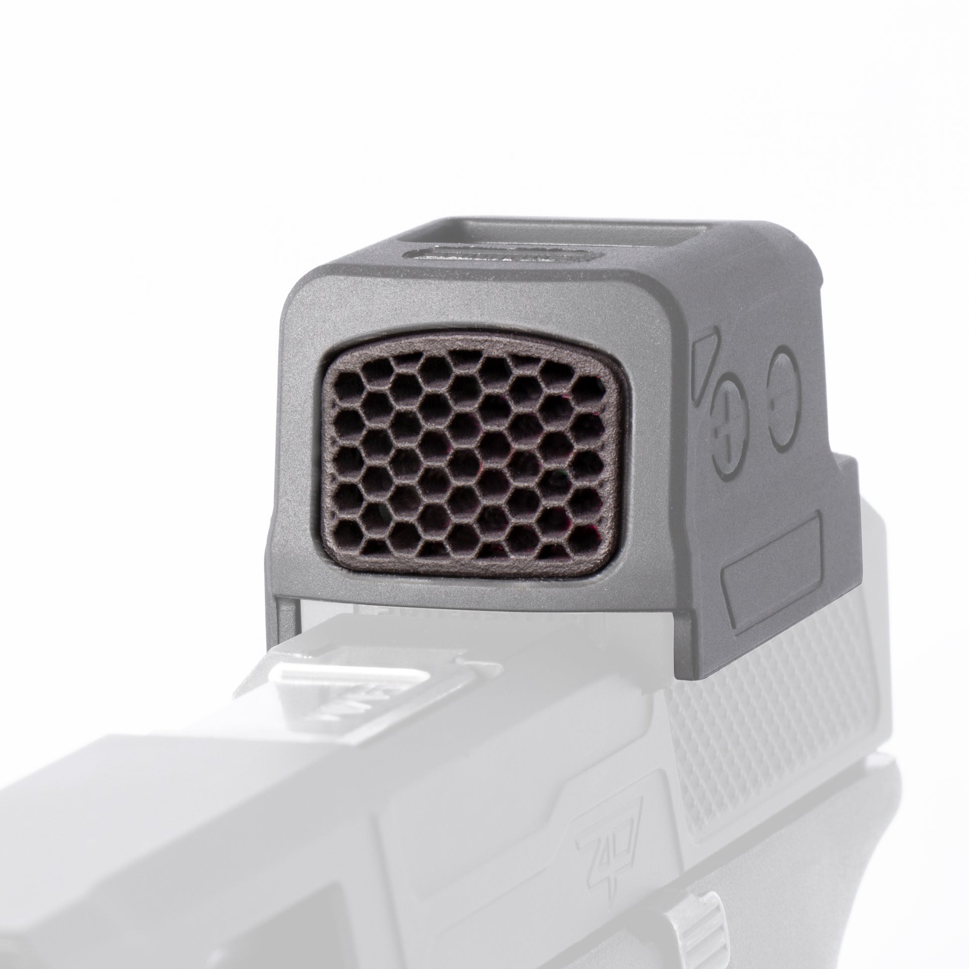 Optic Scope Cover with GlareGard Killflash Lens Installed for Holosun® 509T - Close up