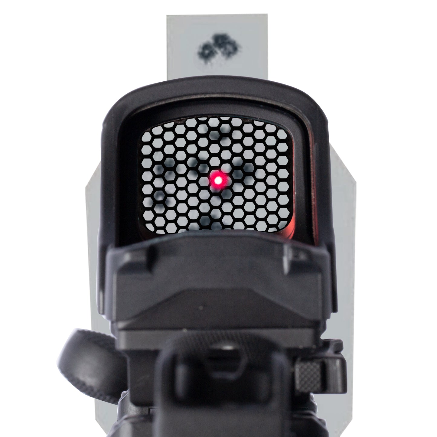 Black Optic Scope Cover with GlareGard Killflash Lens Installed for Holosun® 510C - Rear View
