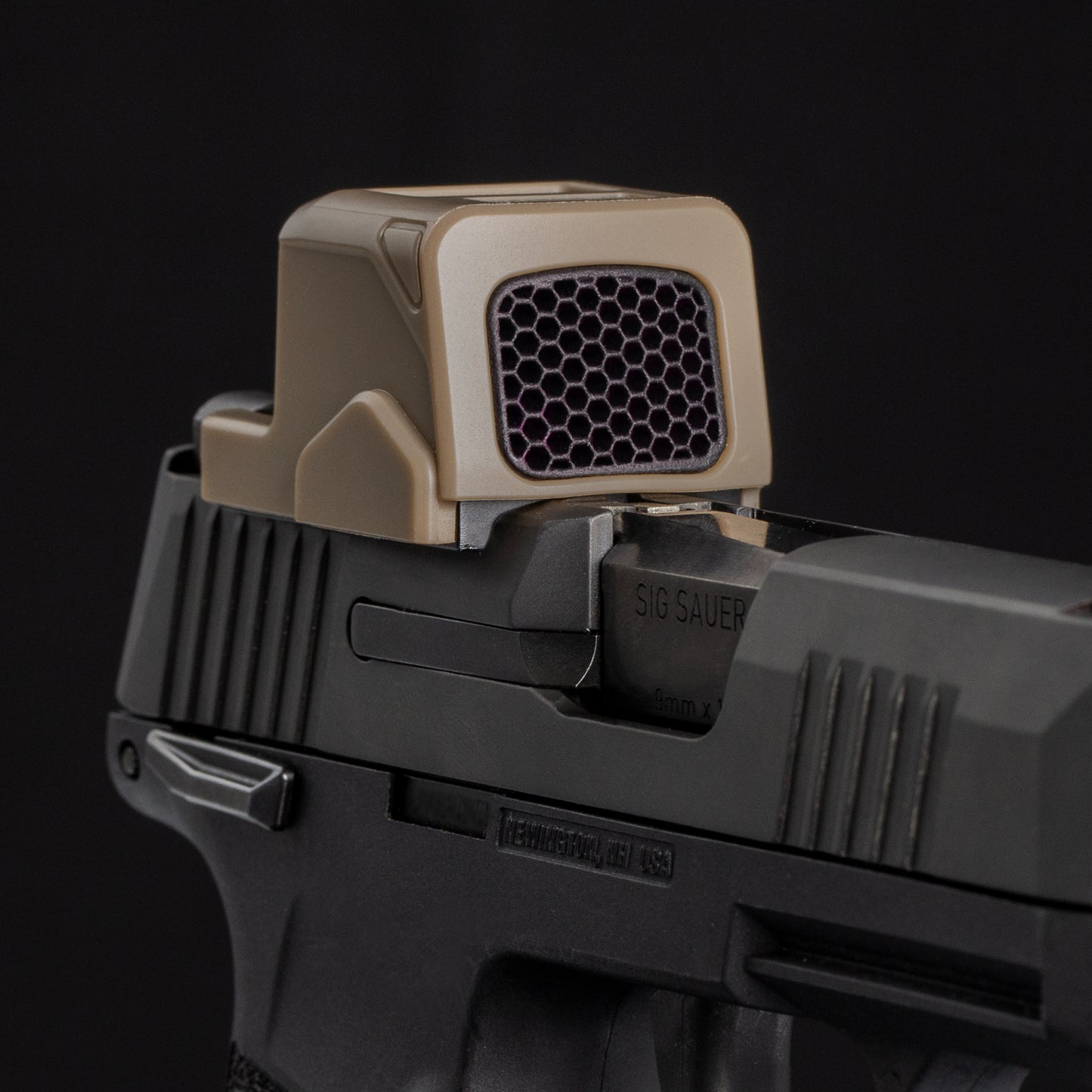FDE Optic Scope Cover with GlareGard Killflash Lens Installed for Holosun® EPS Carry - Side Angle