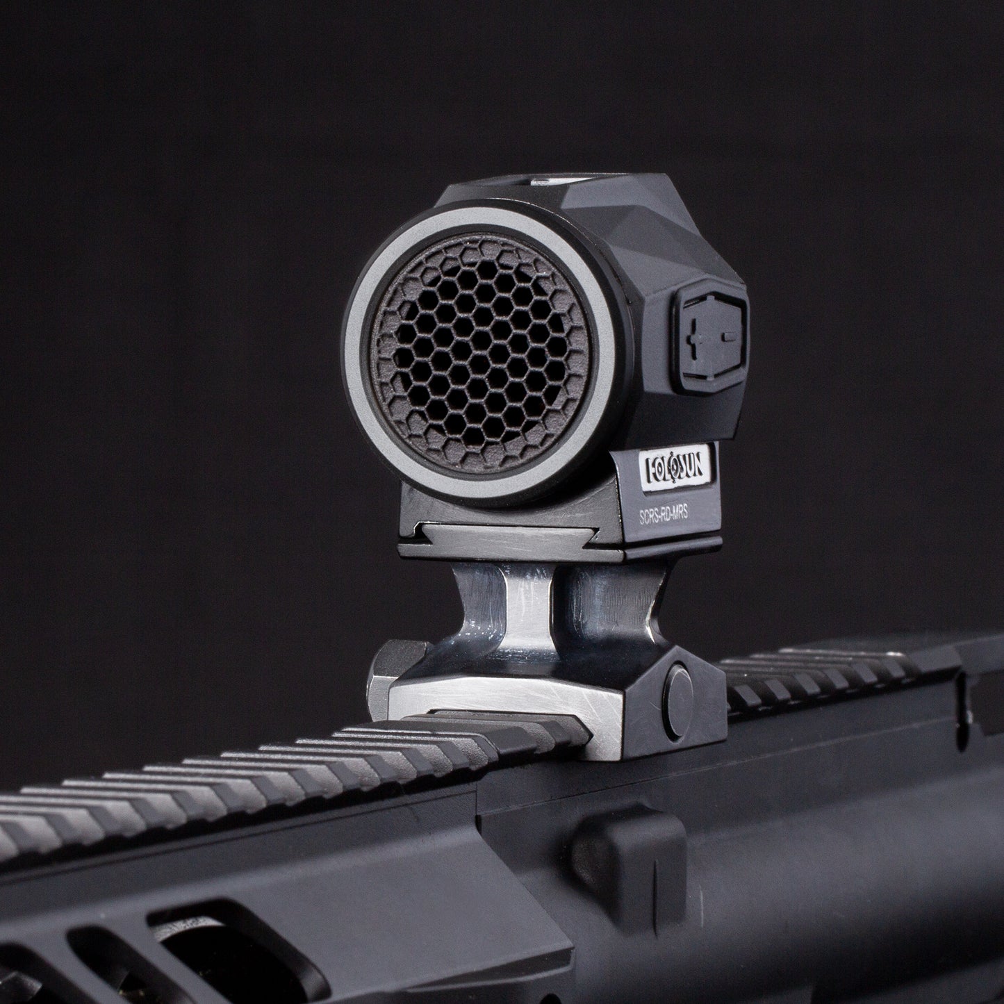 Black Optic Scope Cover with GlareGard Killflash Lens Installed for Holosun® SCRS
