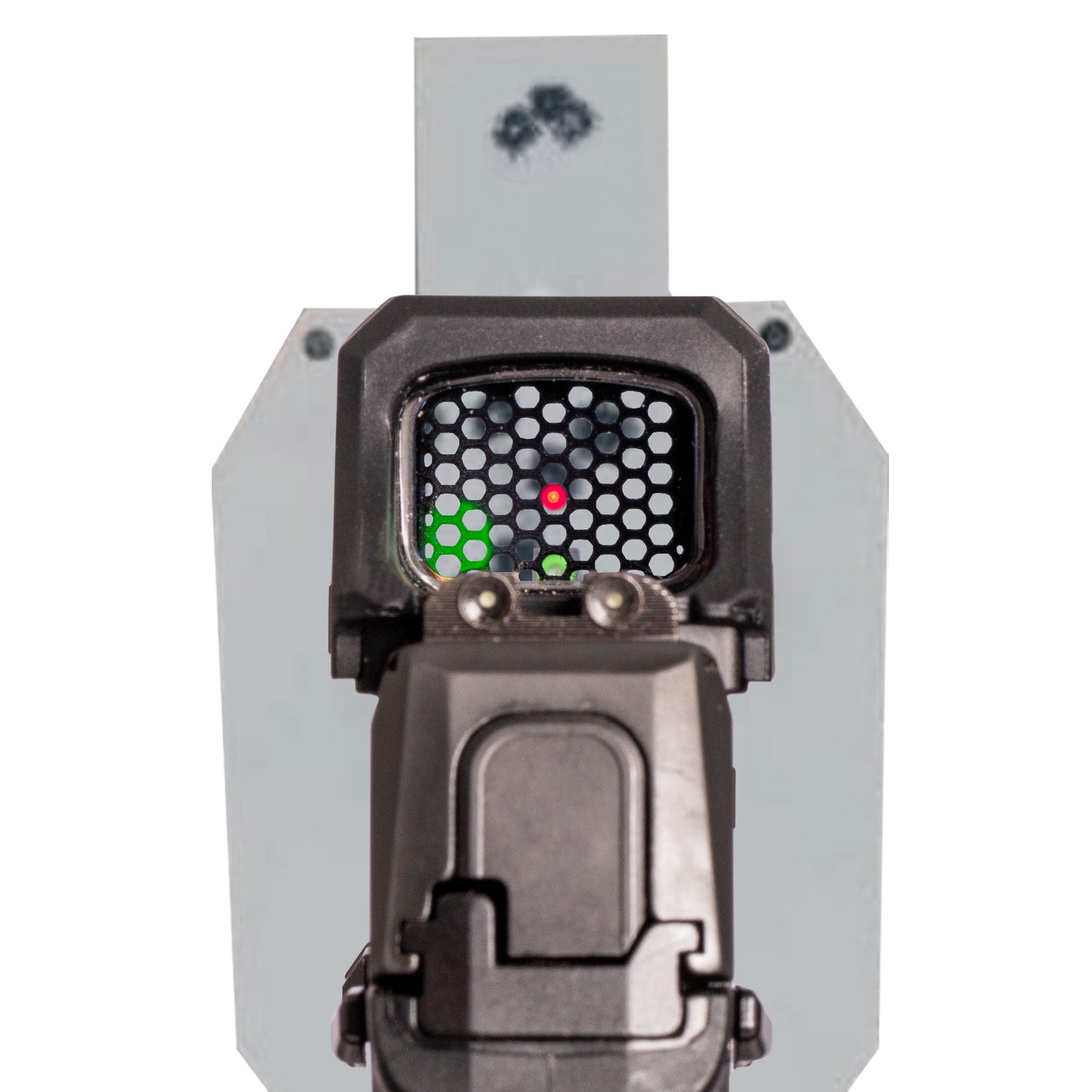 Black Optic Scope Cover with GlareGard Killflash Lens Installed for Holosun® SCS Carry - Rear View