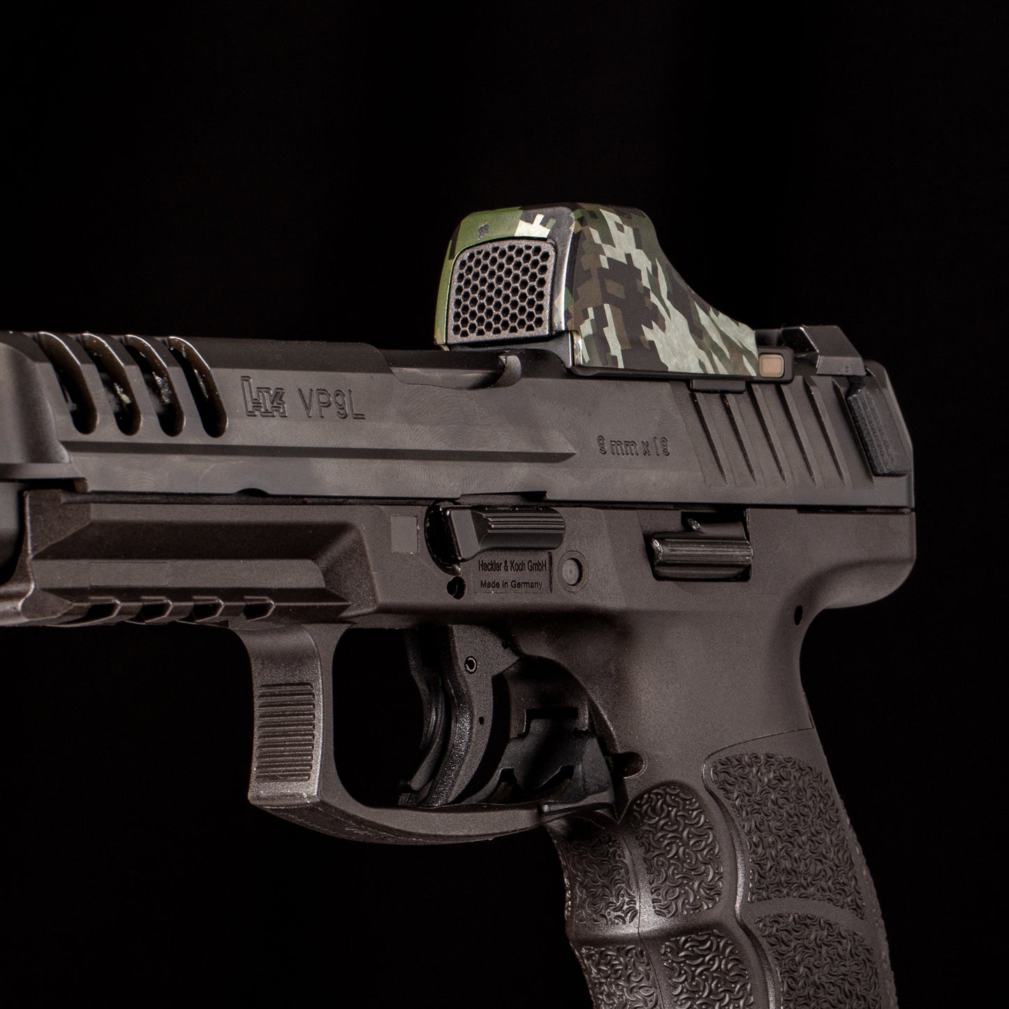 OD Green Camo Optic Scope Cover with GlareGard Killflash Anti-Reflective Lens Installed for Holosun® SCS VP9