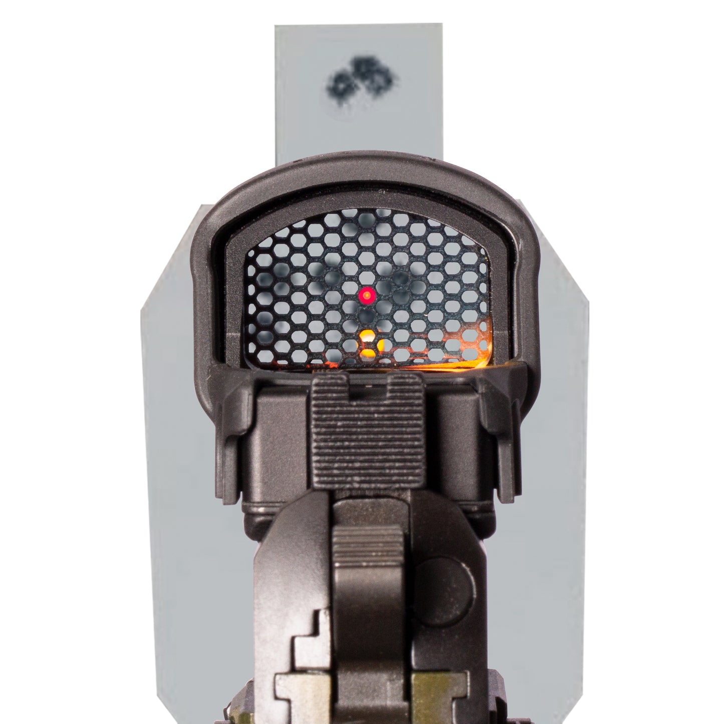 Black Optic Scope Cover with GlareGard Killflash Lens Installed for Leupold® Deltapoint Pro - Rear View