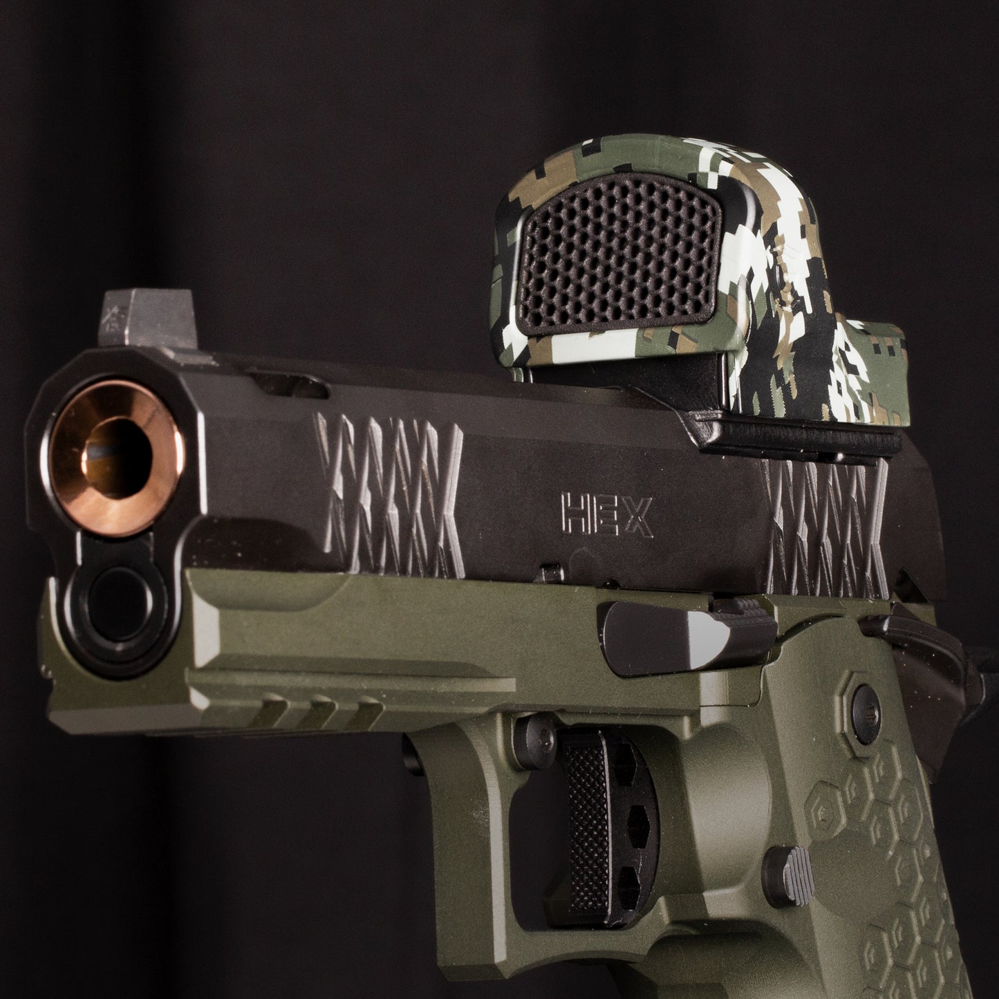 OD Green Camo Optic Scope Cover with GlareGard Killflash Lens Installed for Leupold® Deltapoint Pro