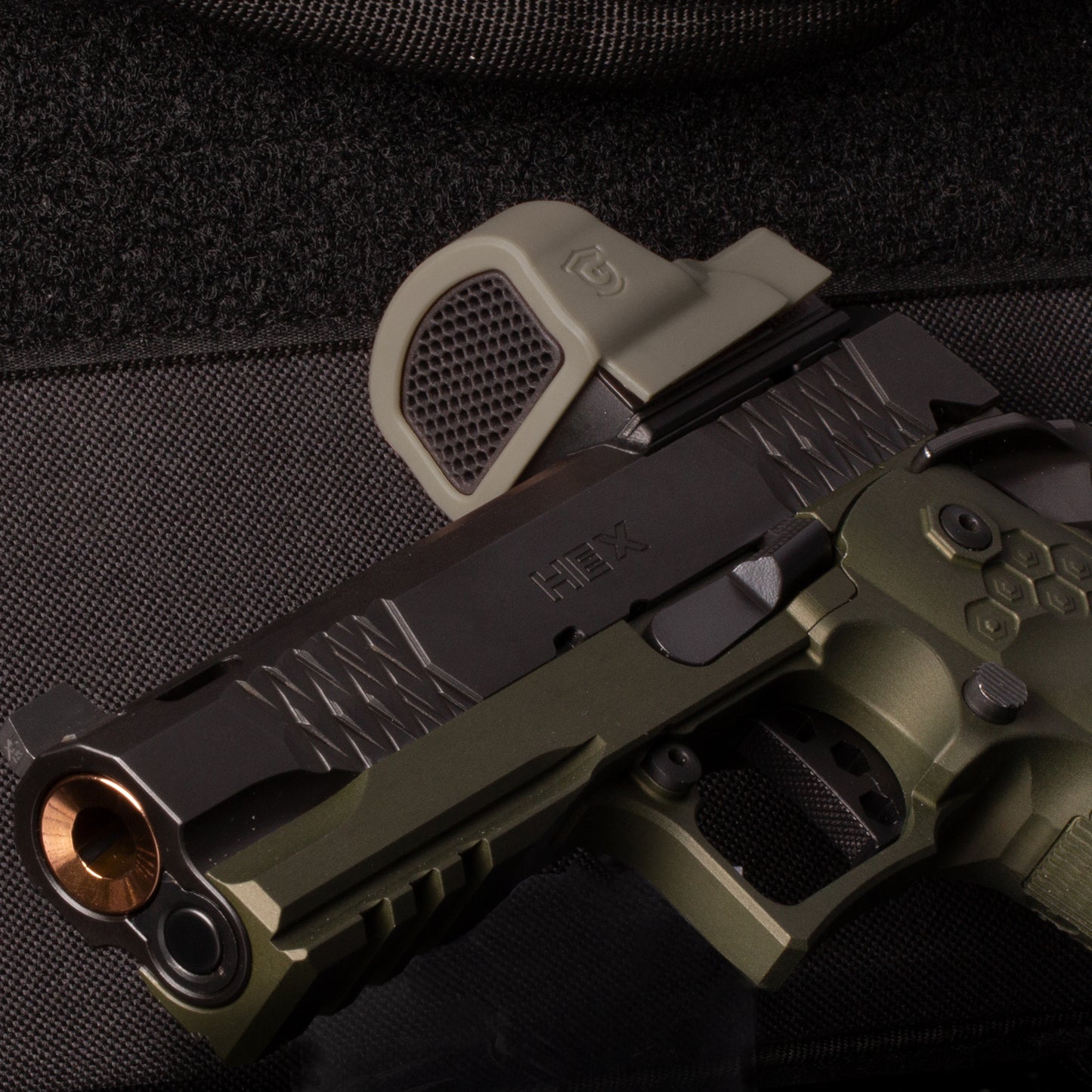 OD Green Optic Scope Cover with GlareGard Killflash Lens Installed for Leupold® Deltapoint Pro