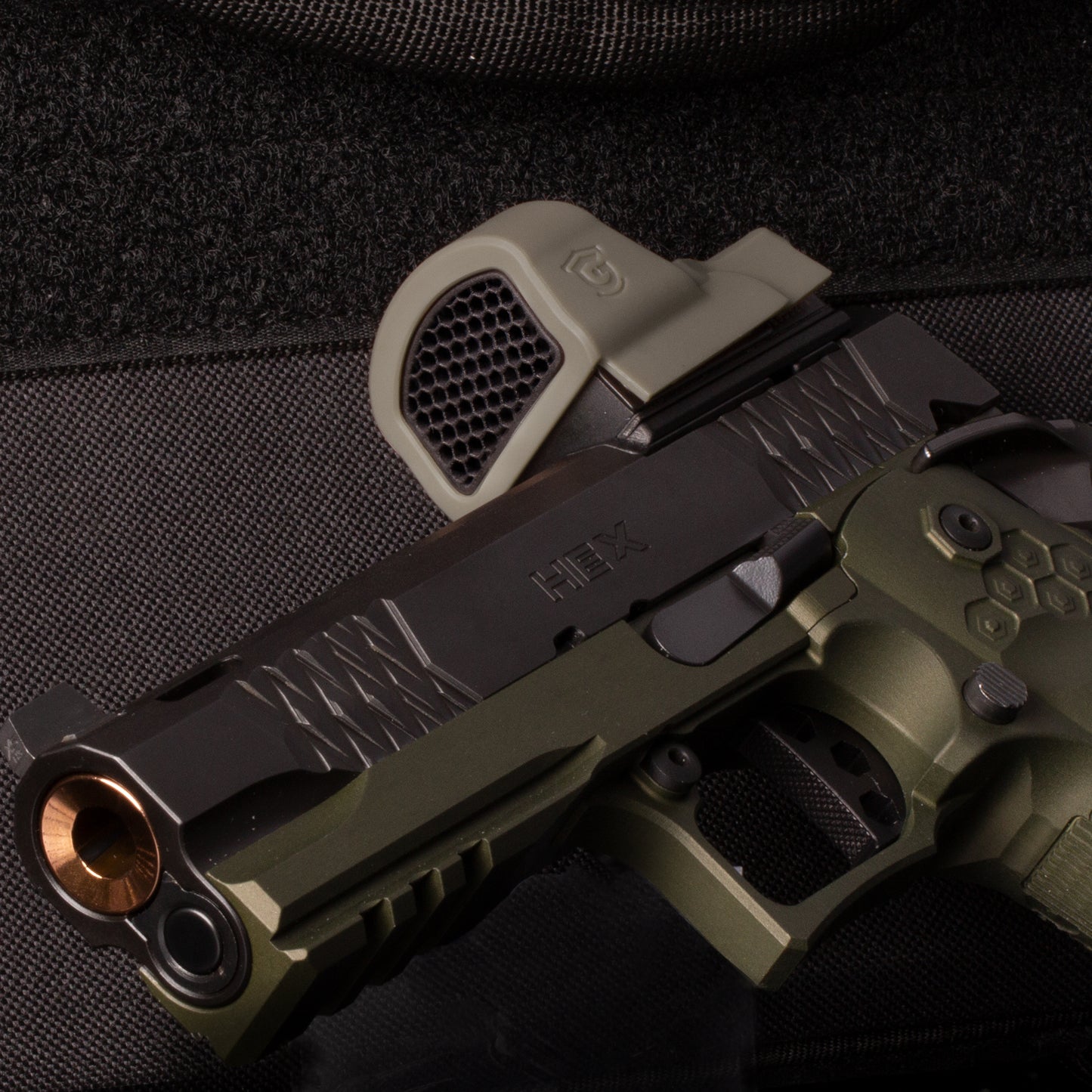OD Green Optic Scope Cover with GlareGard Killflash Lens Installed for Leupold® Deltapoint Pro