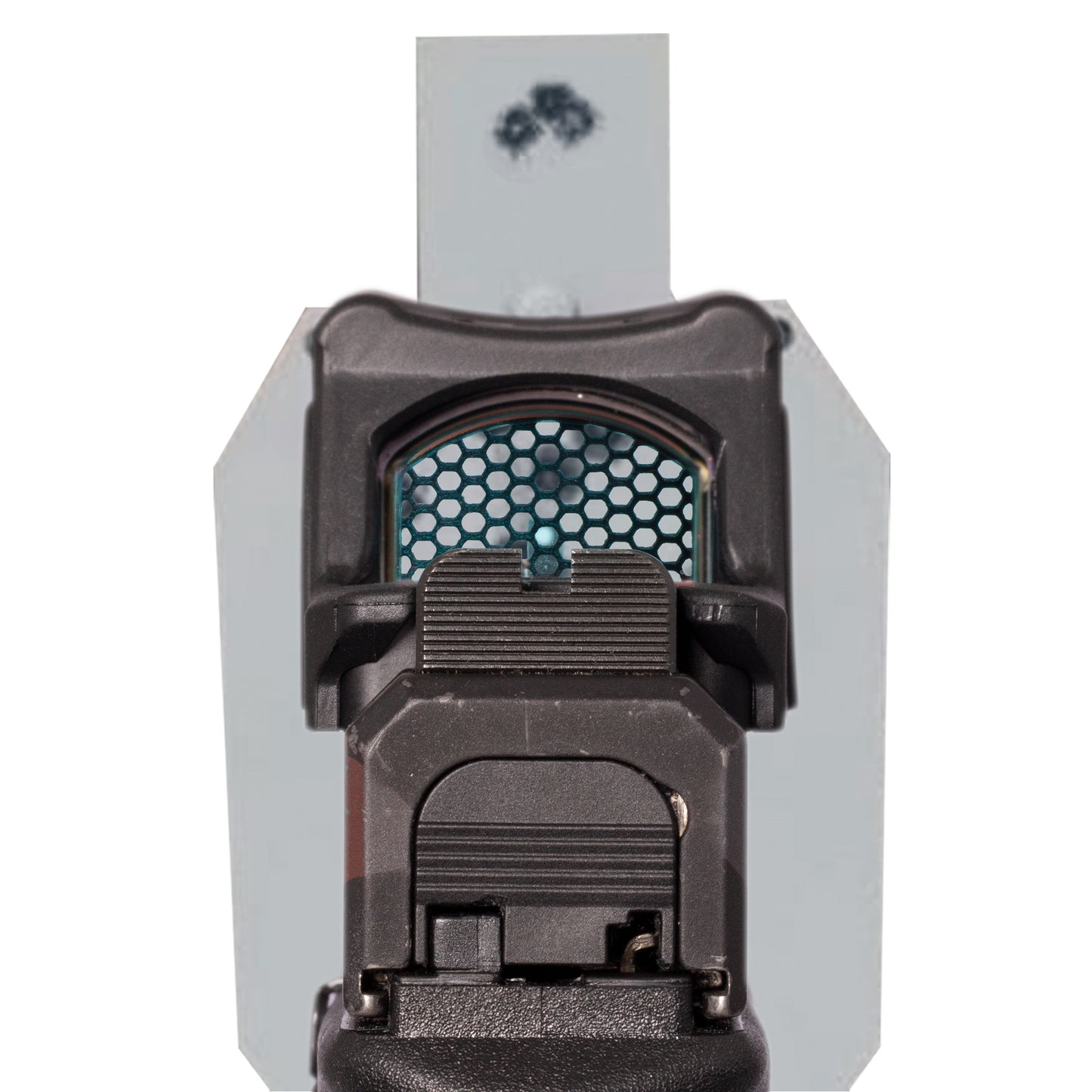 FDE Optic Scope Cover with GlareGard Killflash Lens Installed for Trijicon® RMR - Rear View