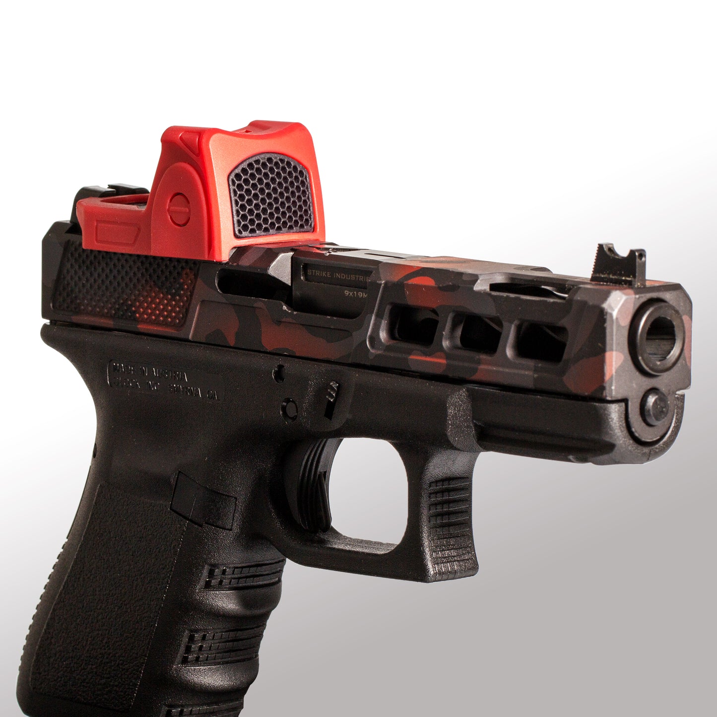 Red Optic Scope Cover with GlareGard Killflash Lens Installed for Trijicon® RMR