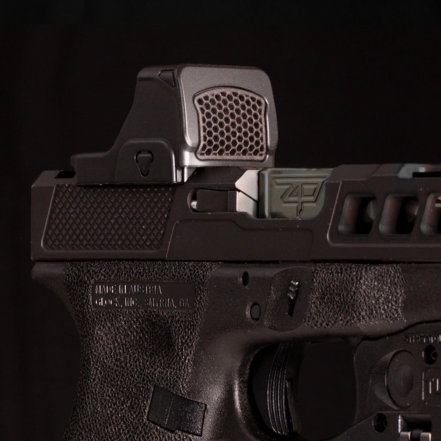 Black Optic Scope Cover with GlareGard Killflash Lens Installed for Vortex® Defender CCW