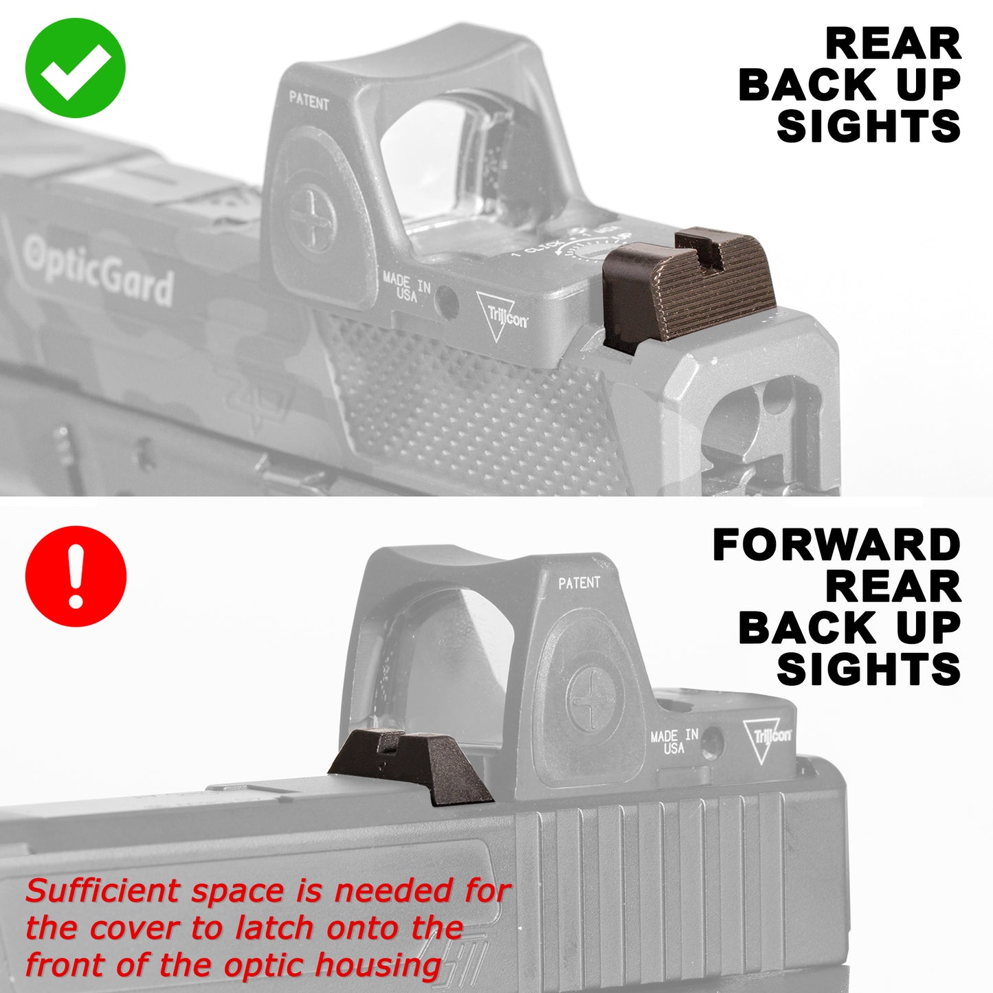OpticGard Scope Cover for Trijicon® RMR BackupSight Compatible Cover
