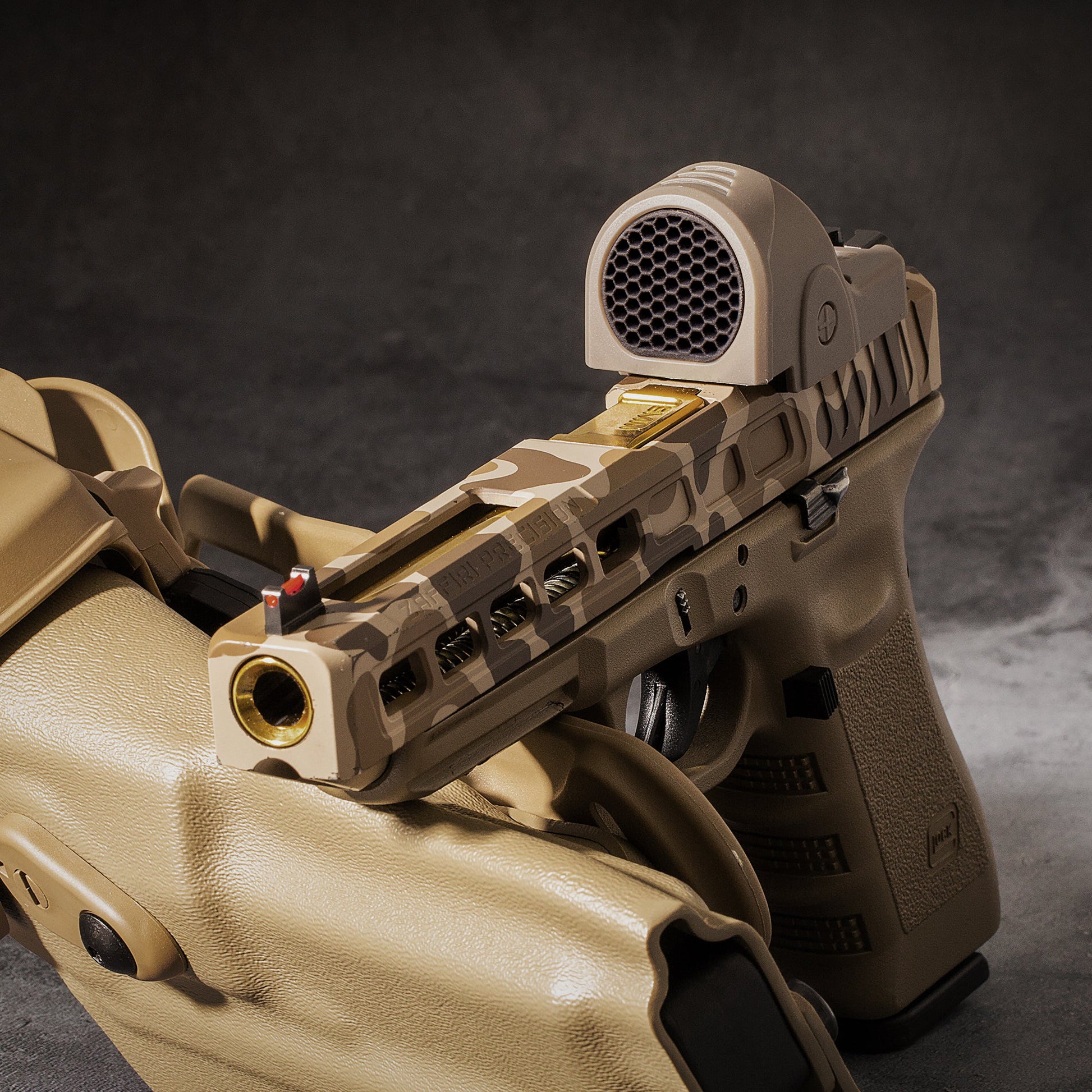 FDE Optic Scope Cover with GlareGard Killflash Lens Installed for Trijicon® SRO