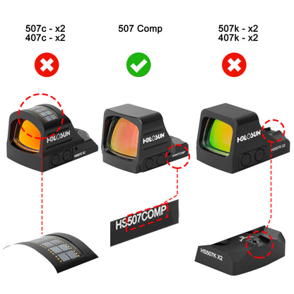 OpticGard Scope Cover for Holosun® 507 Models Comparison