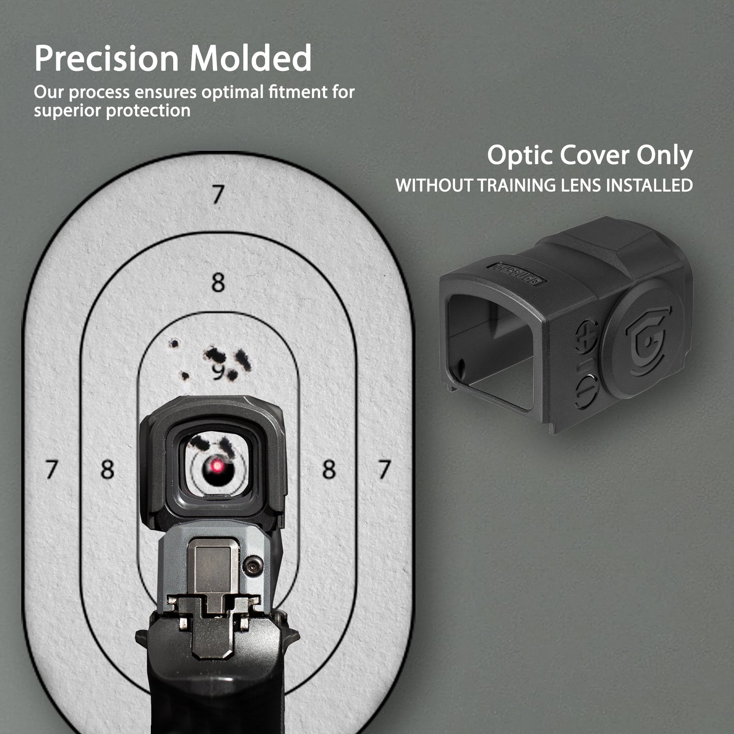 Black OpticGard Scope Cover for Aimpoint® ACRO P-2 - Rear View WIthout Training Lens Installed