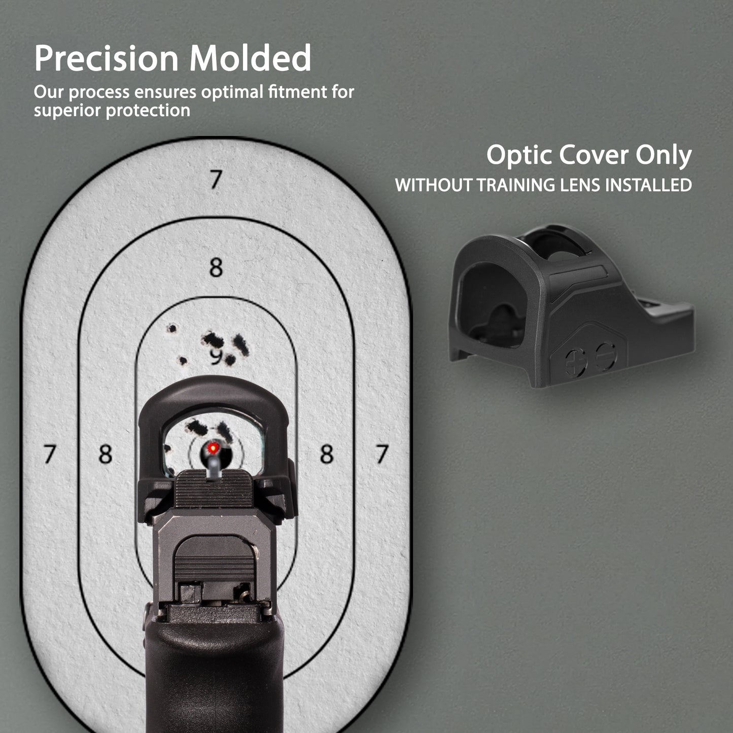 Black OpticGard Scope Cover for Holosun® 507C - Rear View Without Training Lens Installed