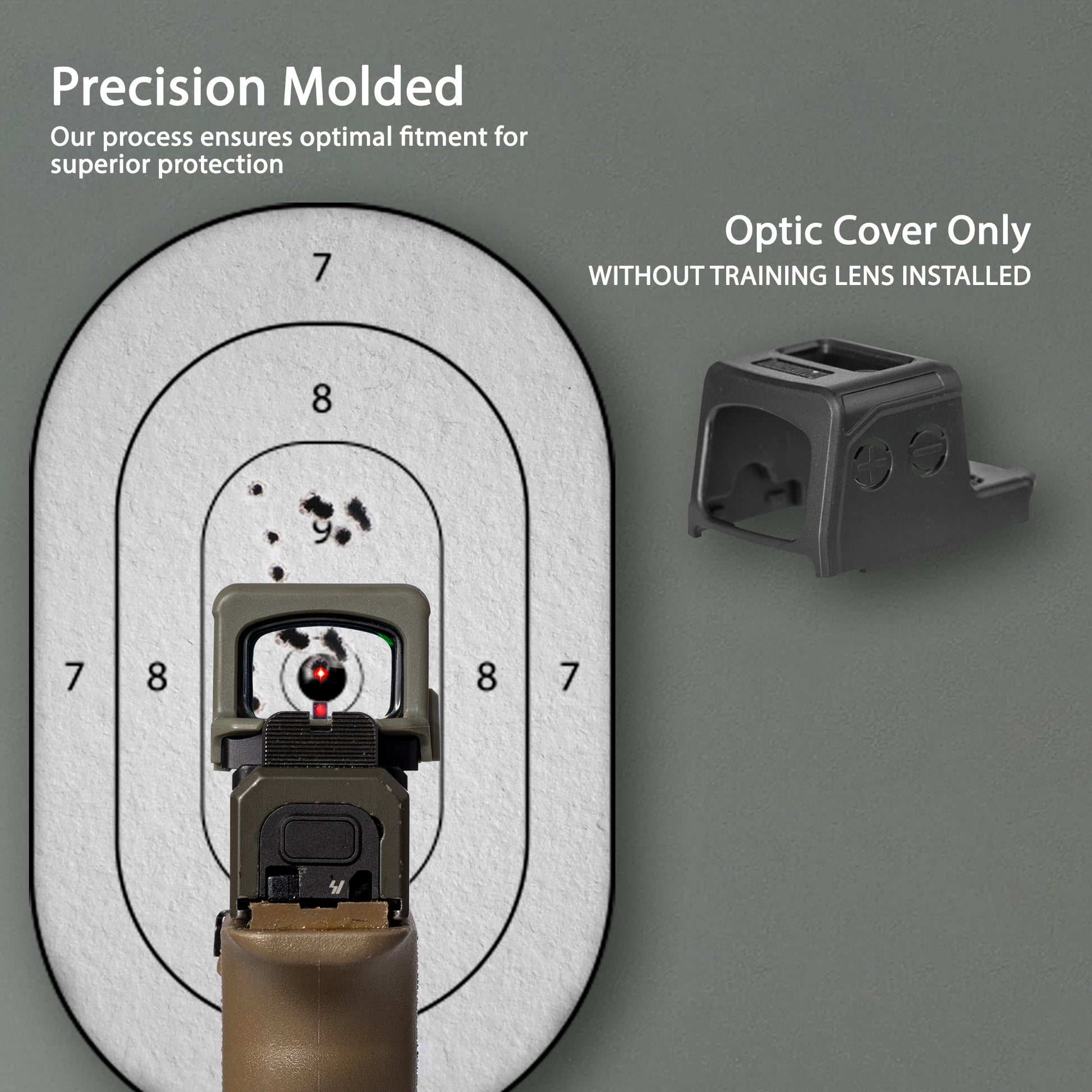 Black OpticGard Scope Cover for Holosun® EPS - Rear View Without Training Lens Installed