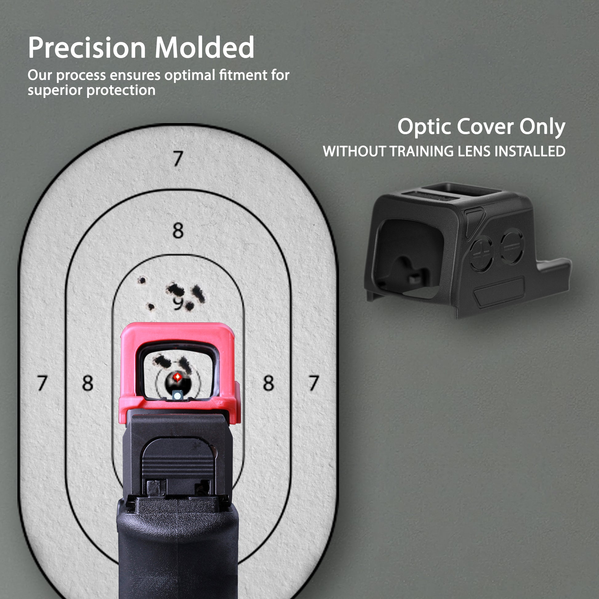 Red OpticGard Scope Cover for Holosun® EPS Carry - Rear View Without Training Lens Installed