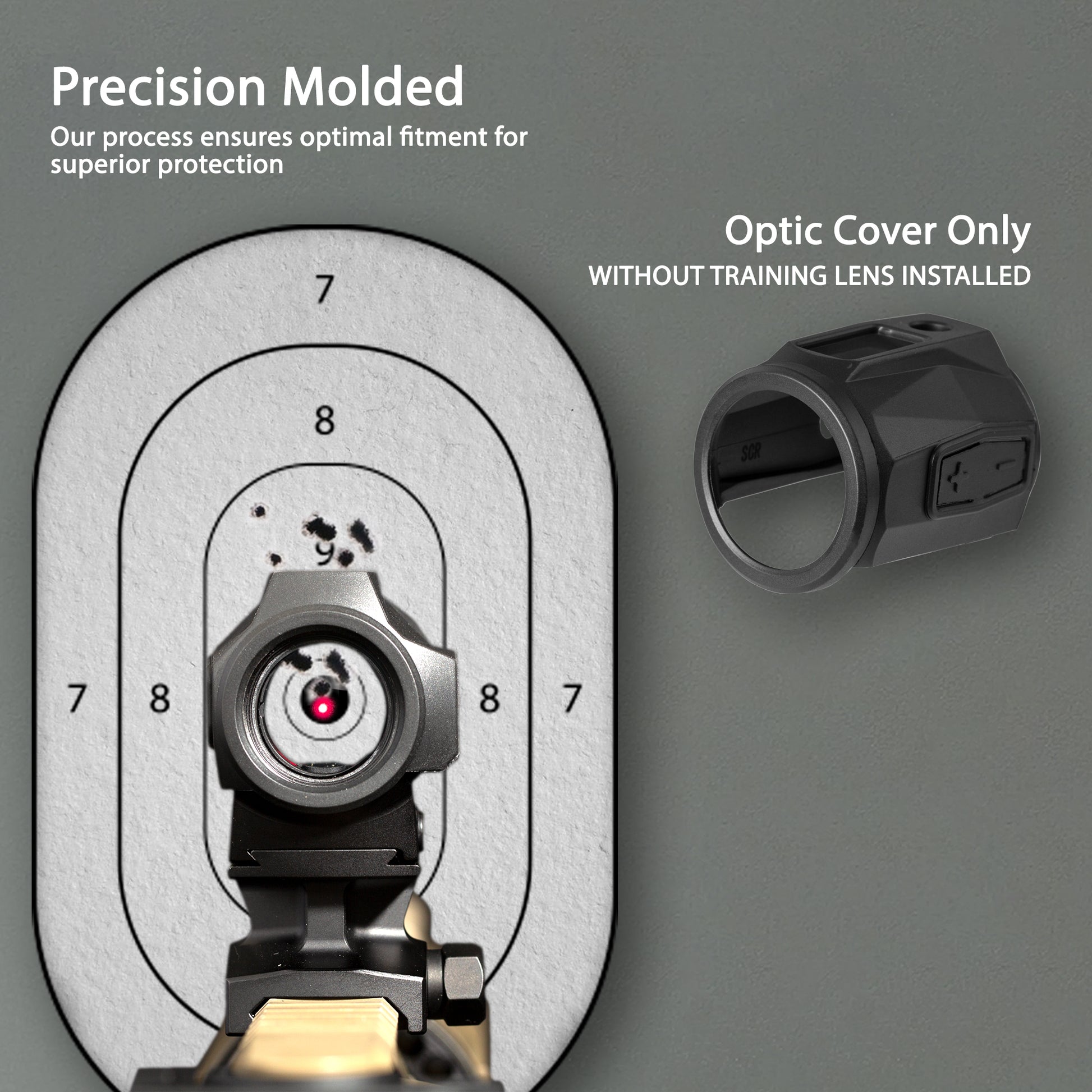 Black OpticGard Scope Cover for Holosun® SCRS - Rear View Without Training Lens Installed