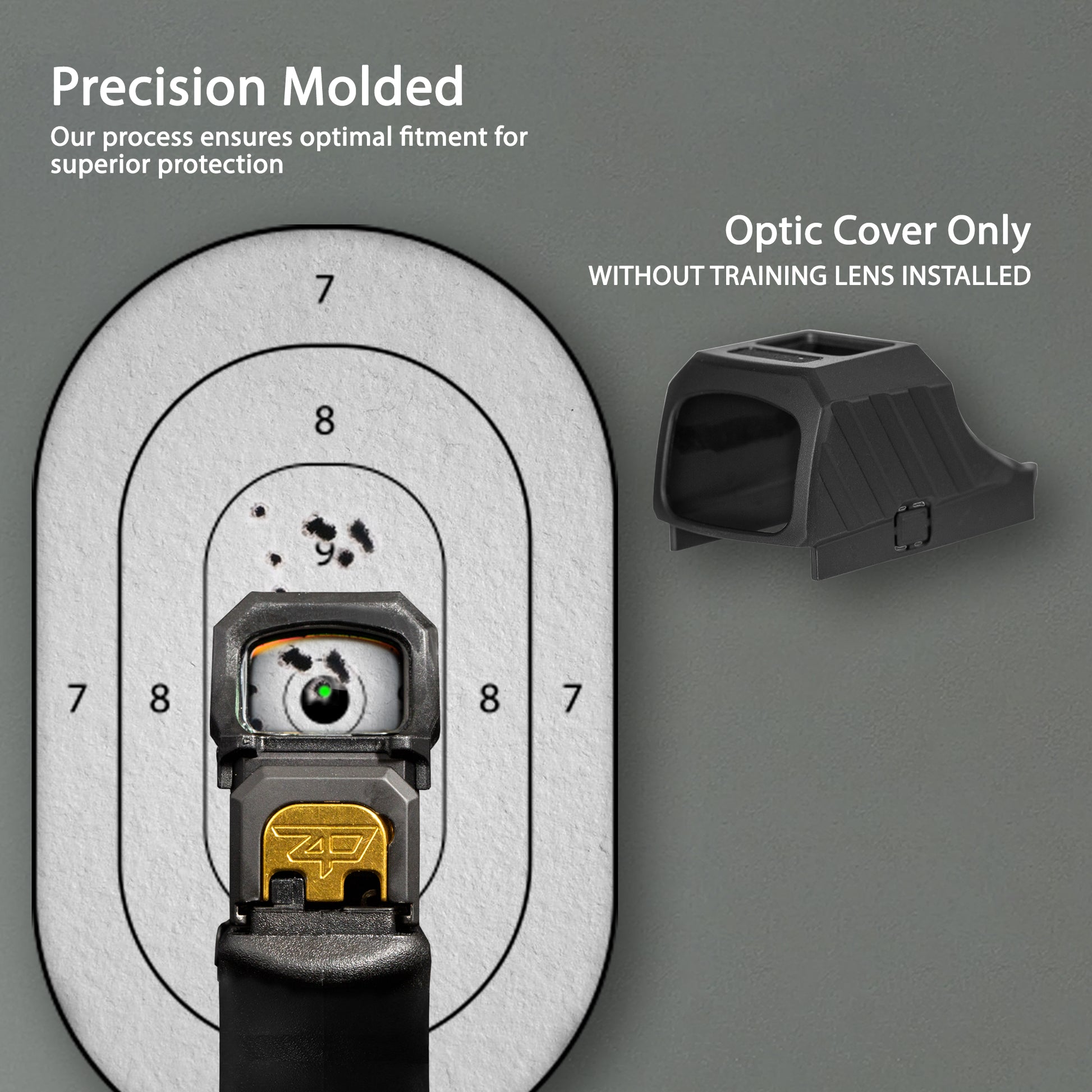 Black OpticGard Scope Cover for Holosun® SCS 320 - Rear View WIthout Training Lens Installed