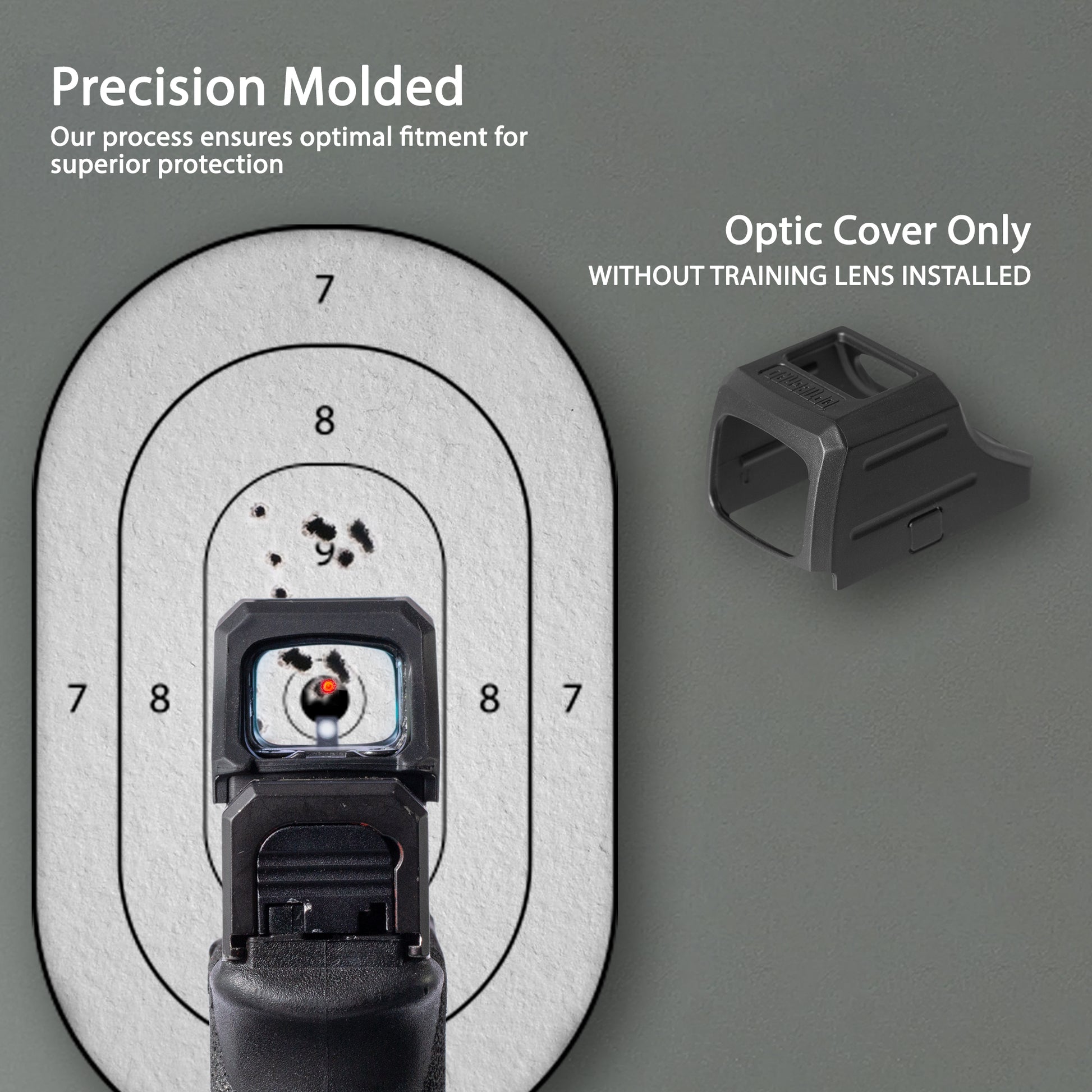 Black OpticGard Scope Cover for Holosun® SCS Carry - Rear View Without Training Lens Installed