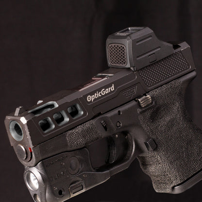 Black Optic Scope Cover with GlareGard Killflash Lens Installed for Holosun® SCS Carry