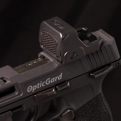 Black Optic Scope Cover with GlareGard Killflash Lens Installed for Vortex® Defender CCW