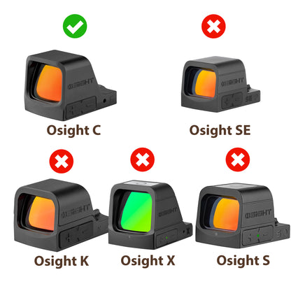 Comparison of different Osight sight models with correct and incorrect usage indicated.