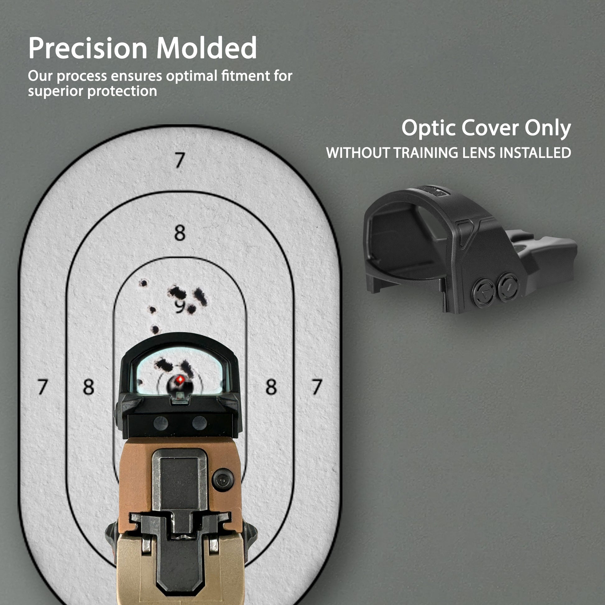 Black OpticGard Scope Cover for SIG SAUER® Romeo1Pro - Rear View Without Training Lens Installed