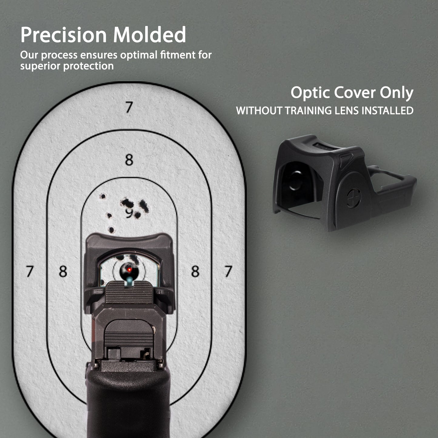 Black OpticGard Scope Cover for Trijicon® RMR - Rear View Without Training Lens Installed