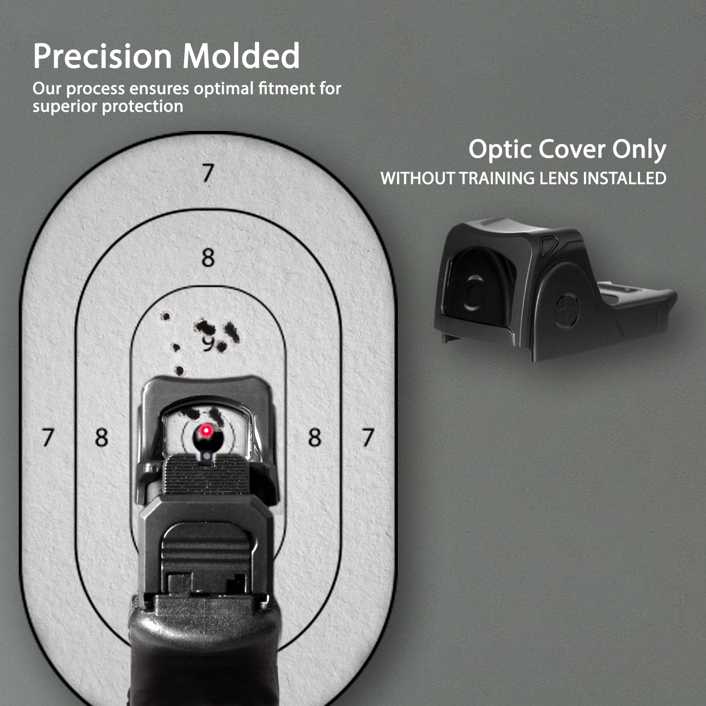 OpticGard Scope Cover for Trijicon® RMRcc Black Rear View Without Training Lens