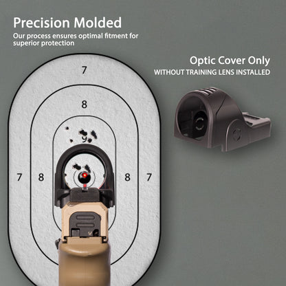 Black OpticGard Scope Cover for Trijicon® SRO - Rear View Without Training Lens Installed