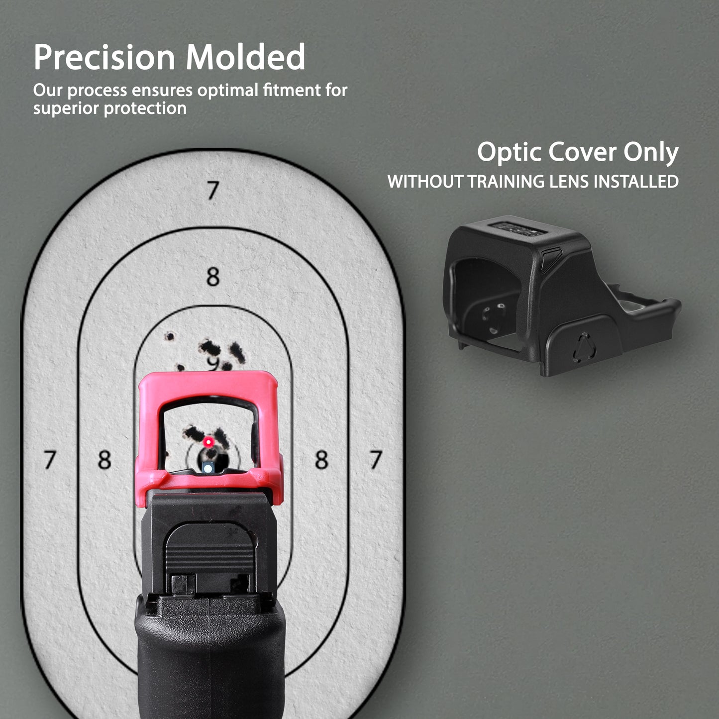 Red OpticGard Scope Cover for Vortex® Defender CCW - Rear View Without Training Lens Installed