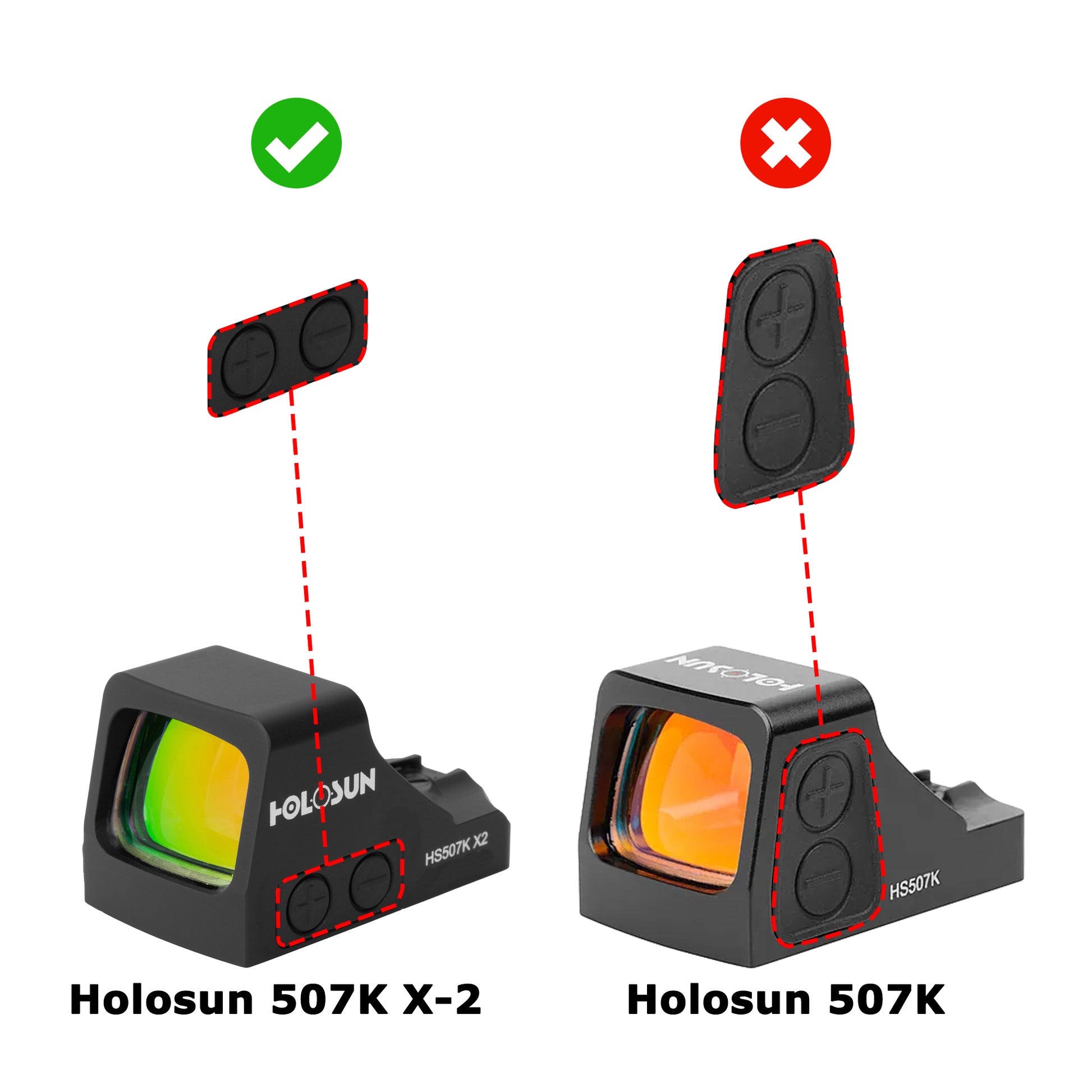 OpticGard Scope Cover Comparison for Holosun® 507K X2 vs Holosun® 507K